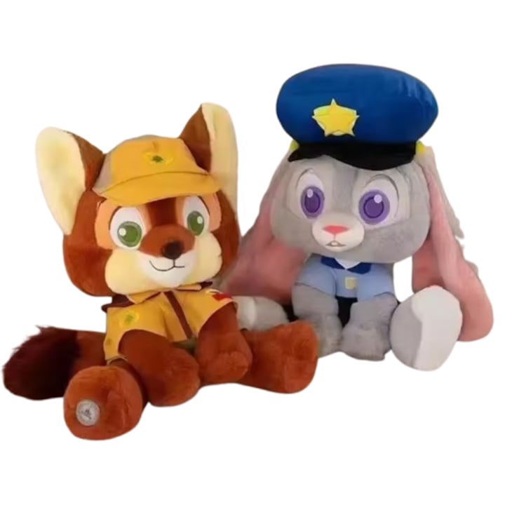 Комплект от 2 плюшени играчки зоопарк тофия 2 VICTINY ® Ник Уайлд Заек Джуди Хопс, 35 см