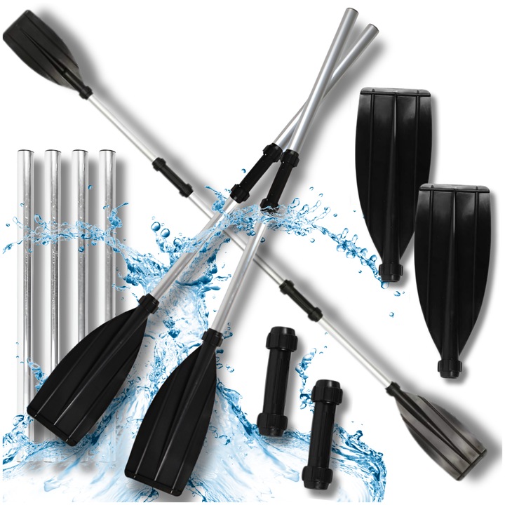 Set vasle 2 in 1, Luka, aluminiu, 203 cm, 4 tuburi, 2 piese, usor, pliabil