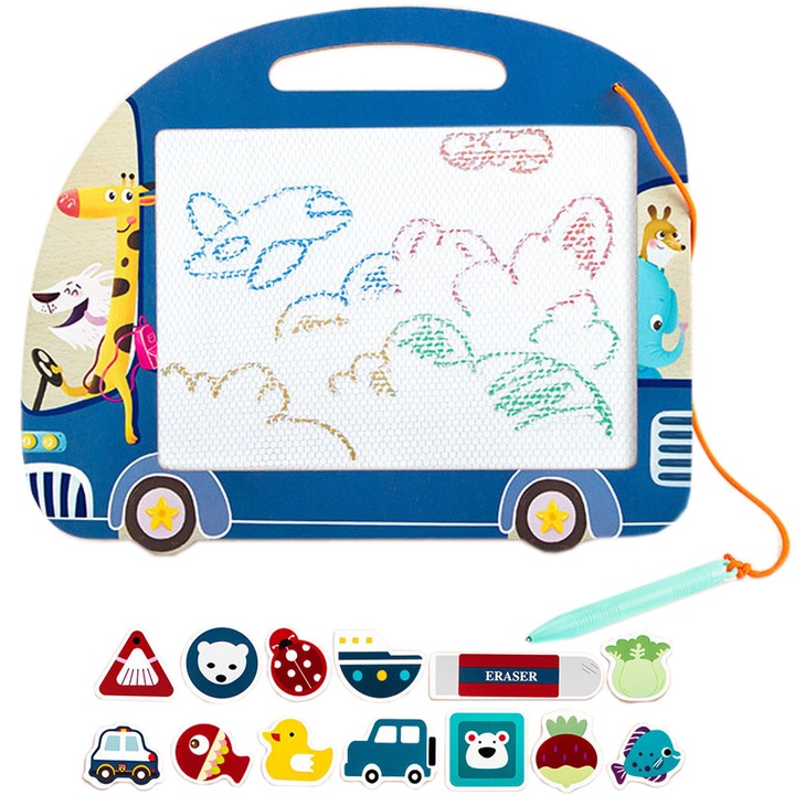 Tabla magnetica dubla, Luka, cu magneti, 29,2x23,9cm, multicolor