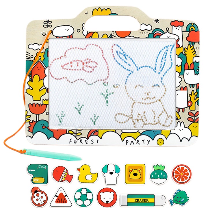 Tabla magnetica dubla, Luka, 29,3x21,4cm, cu magneti, pentru scris si desenat