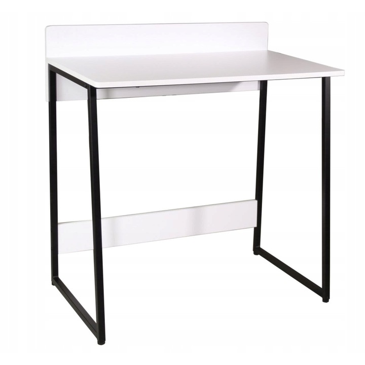 Birou Furnitex 80x49,5x86cm, metalic si lemn, cu rafturi, pentru birou sau spatii de lucru