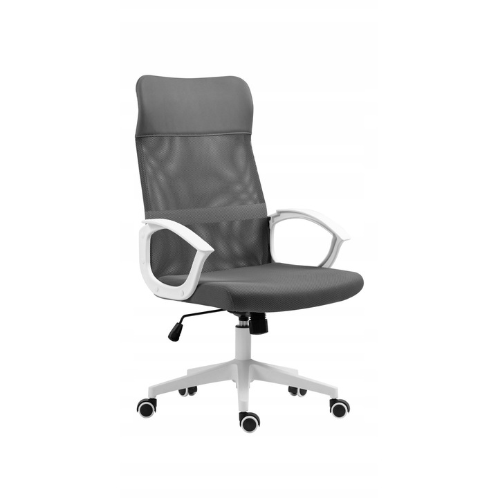 Офис стол, Furnitex, SZARE-BIALE, механизъм TILT, 59x48x107-117см