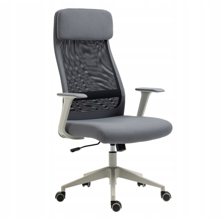 Irodai szék, Forgószék, Furnitex, szürke, 45-55cm állítható magasság, 66x46x112-122cm