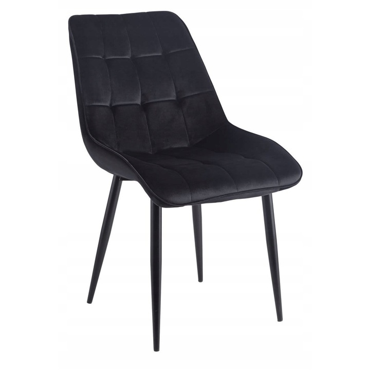 Тапициран стол, Furnitex, лофт стил, черен, 51x44x89см