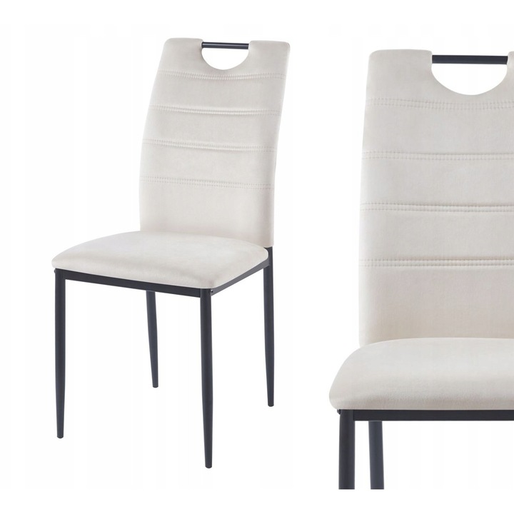 Fotoliu , Furnitex, Velvet bej, metal negru, 43x38cm