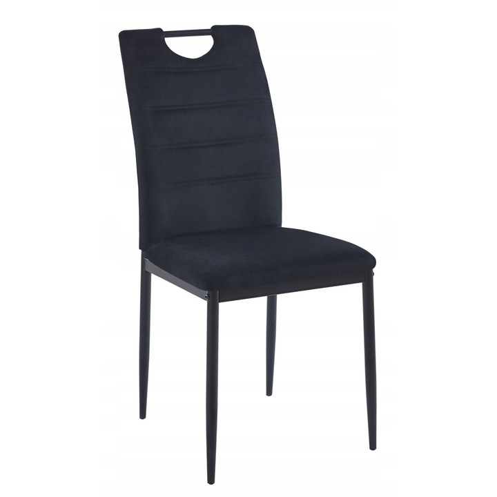 Scaun tapizat Velvet, Furnitex, negru, 43x38cm, cu suport pentru spate