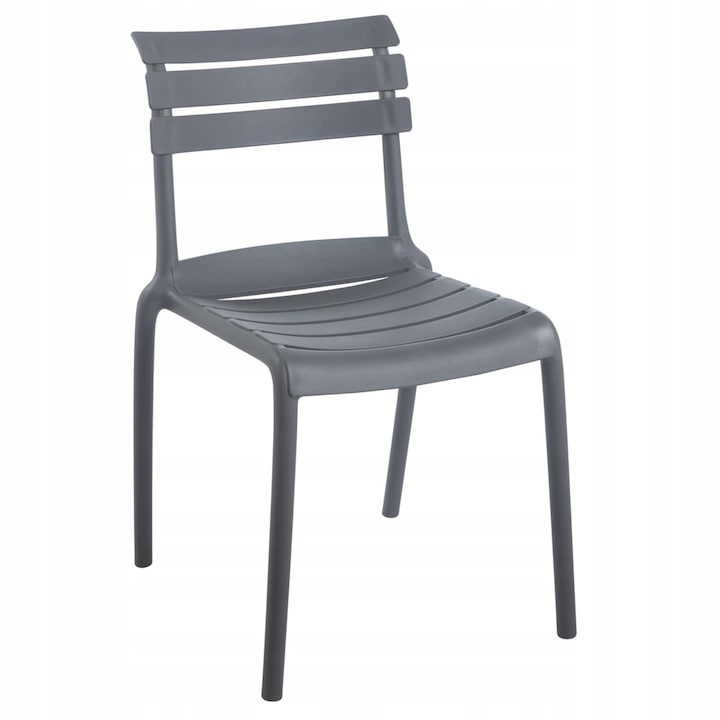 Градински стол K32-FX, Furnitex, сив, 40x41x80см, подреждащ се, UV устойчив