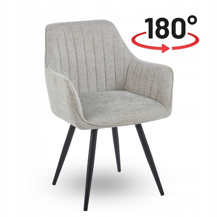 Въртящ се стол Furnitex, материал Brego, бежов, 84x56x45см, с функция за връщане