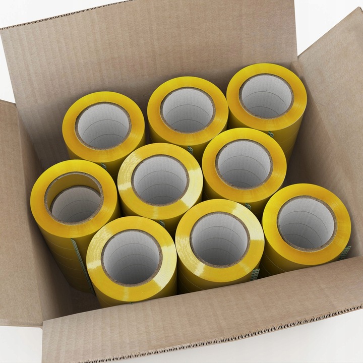 Banda adeziva transparenta, Furnitex, 54 bucati, 125m, 45mm, rezistenta la rupere, pentru ambalare carton