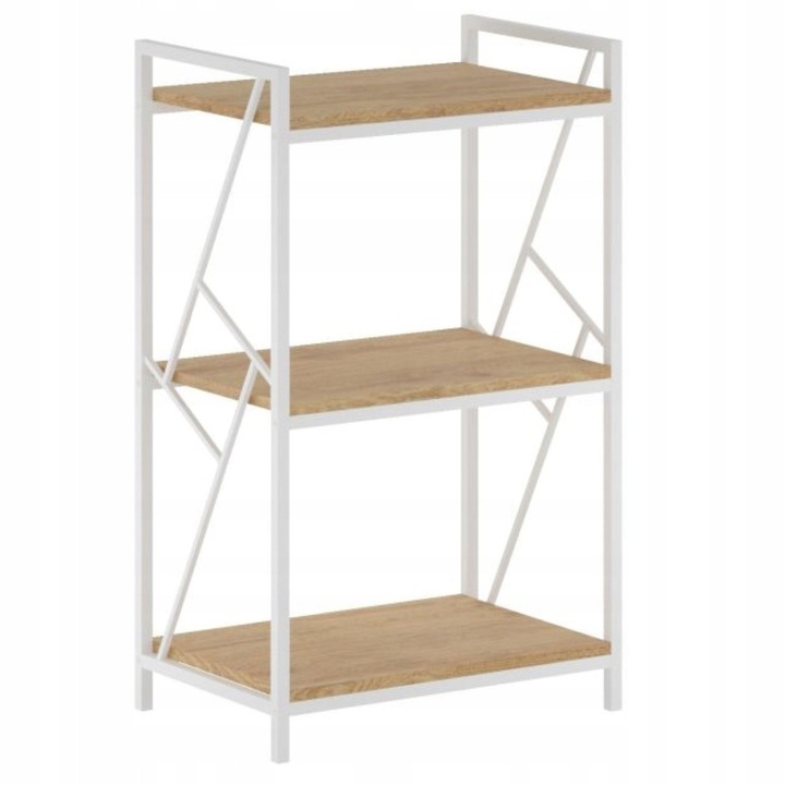 Raft Loft Furnitex, 3 рафта, бял с естествен дъб, 60x40x99см