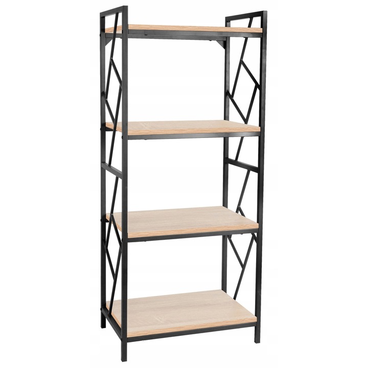 Raft loft Furnitex 4 полици, дъб сонома/черен, 60x40x139,5см