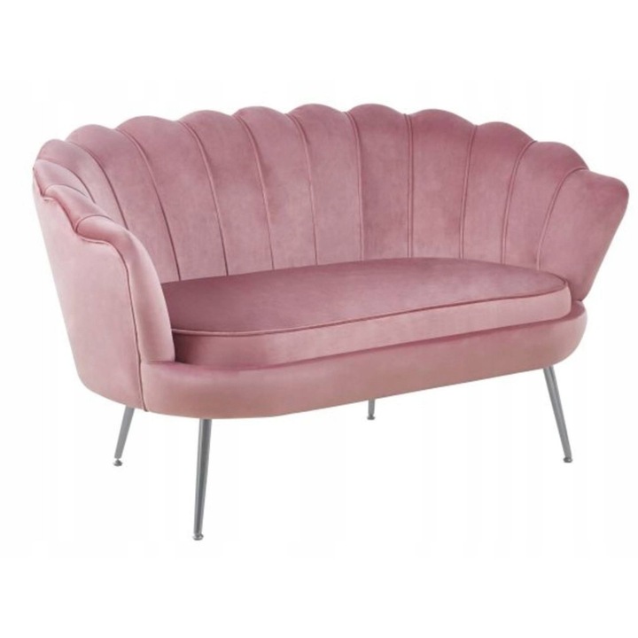 Canapea Furnitex, roz, velur, 138x74cm