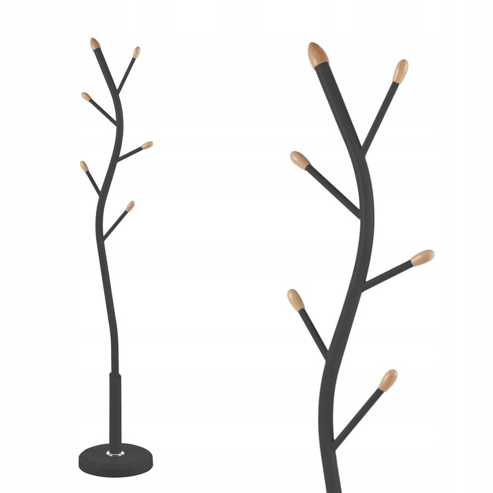 Стойка за дрехи Furnitex, метална, черна, 5 места, 177x32см