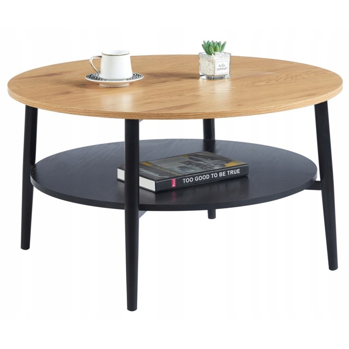 Mese, Furnitex, Lawa, 80 см, ДЪБ НАТУРАЛЕН, с рафт под плота, 45 см