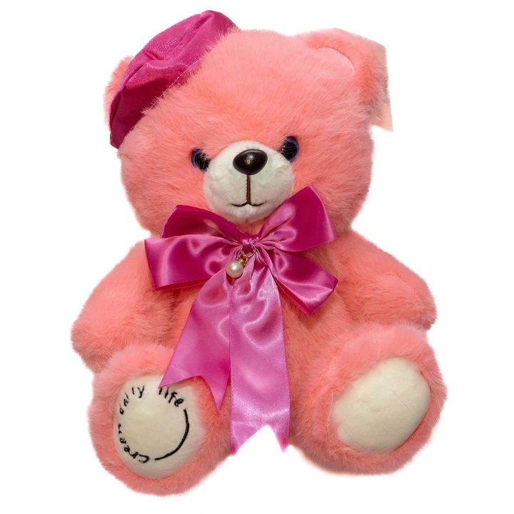 Ursulet de plus KELIN, roz, 35cm, hipoalergenic, catifelat