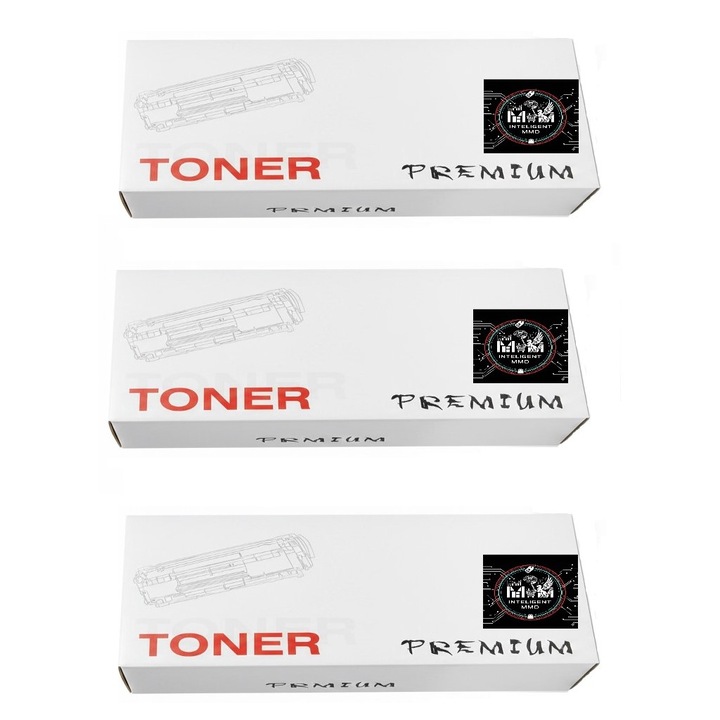 Toner compatibil INTELIGENT MMO Brother TNB023, set 3 tonere, negru, 2000 pagini fiecare