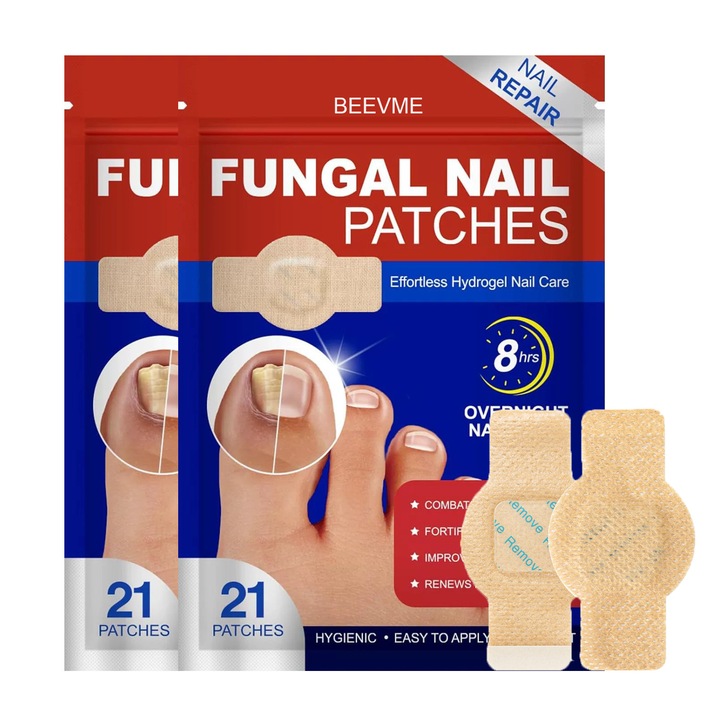 Set 42 Plasturi Antifungici pentru Unghii Deteriorate, Anti-infectie, Tratament de Noapte