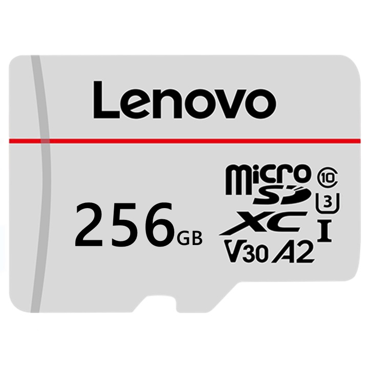 Карта microSDXC 256GB Lenovo, скорост на четене 100MB/s, включен адаптер, водоустойчива и удароустойчива
