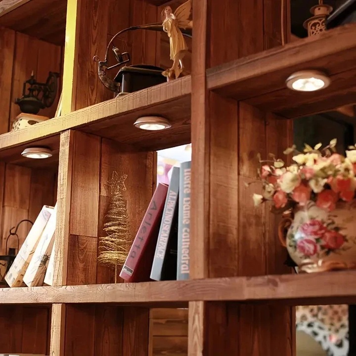 AIBOO LED вграден пластмасов аплик, студено бял, 6x светлини, дистанционно управление