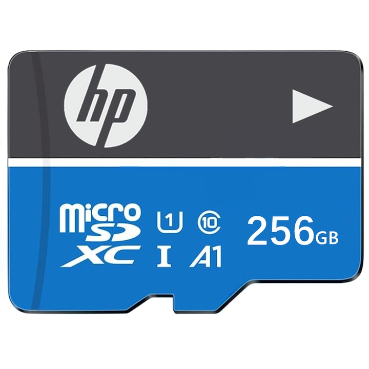 Card de memorie MicroSDXC 256GB HP, viteza de citire 100MB/s, rezistent la apa si socuri, cu adaptor SD