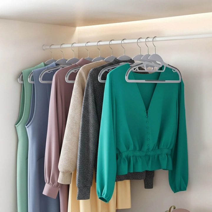 Csúszásgátló gumírozott vállfák – Helytakarékos készlet