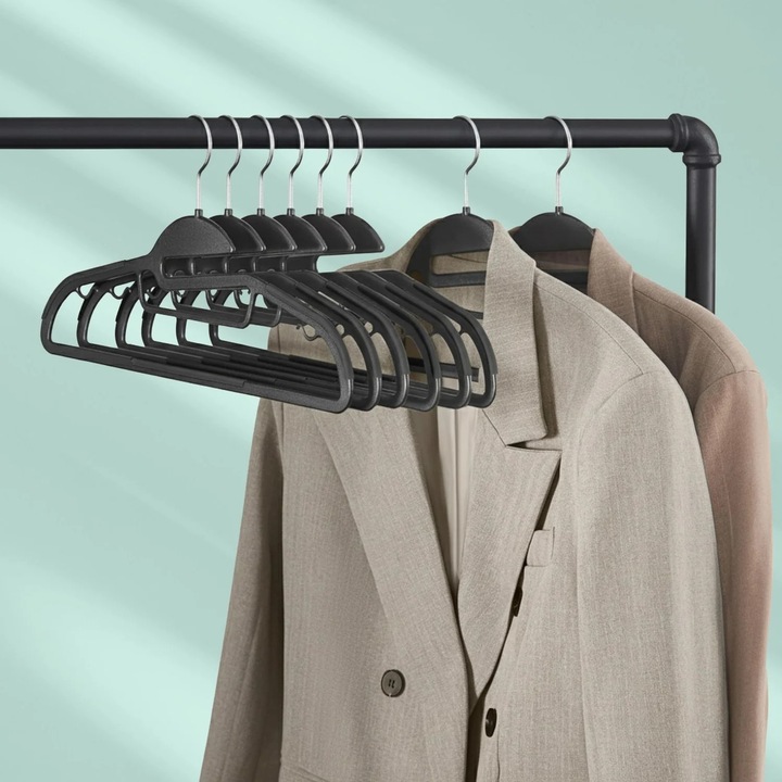 Csúszásgátló gumírozott vállfák - Helytakarékos készlet