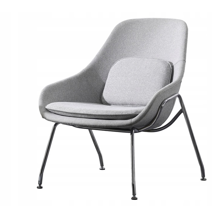 Модерен фотьойл с 2 възглавници, Nuforma, сив, 74x82x88,5см