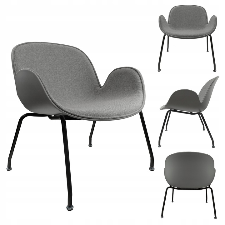 Fotoliu Nuforma IMOLA, модерен дизайн, сив, 73x65,5x65,5см, 1 бр.