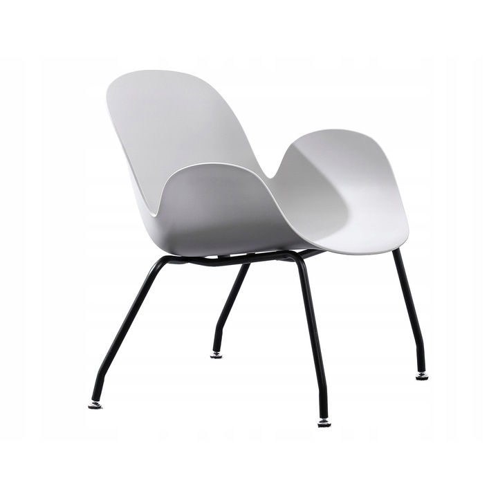 Модерен стол, Nuforma, черно-бял, метал, 73,3x65,5x65,5см