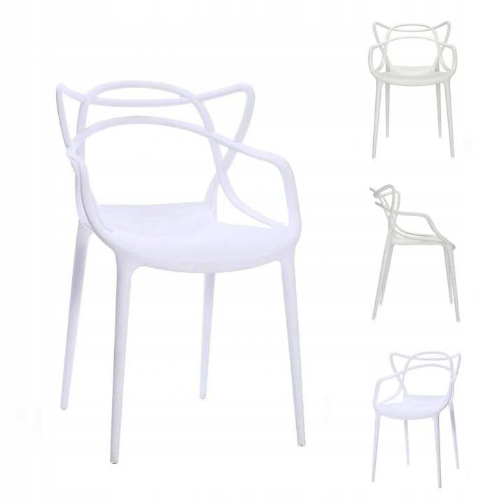 Scaun BELLUNO, Home Select, alb, 83x52x43cm, set 1 buc.