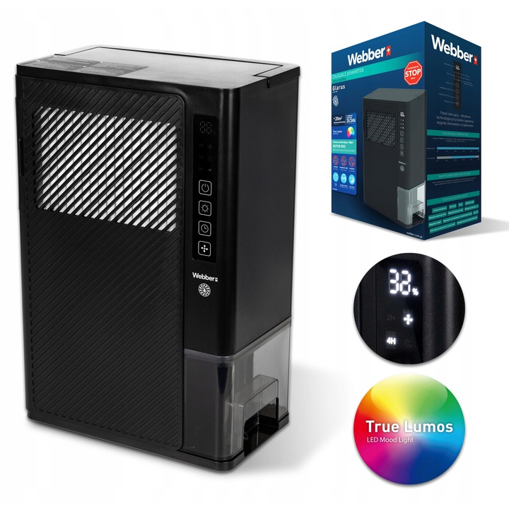 Webber DEX1 párátlanító, 3L/24h, HEPA, 20m², fekete