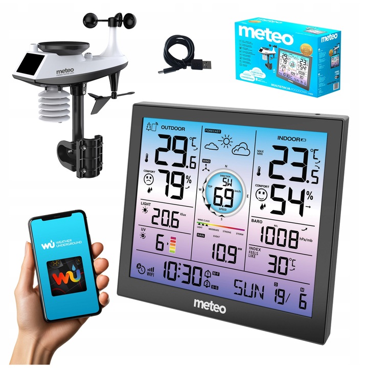 Statie meteorologica, METEO, Negru, WiFi