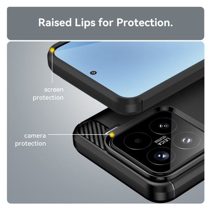 Husa Spate Upzz® Carbon Pro, Compatibila Cu Xiaomi 15T Pro, Protectie Perfecta, Silicon, Negru