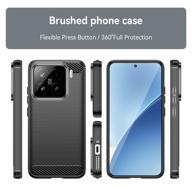 Husa Spate Upzz® Carbon Pro, Compatibila Cu Xiaomi 15T Pro, Protectie Perfecta, Silicon, Negru