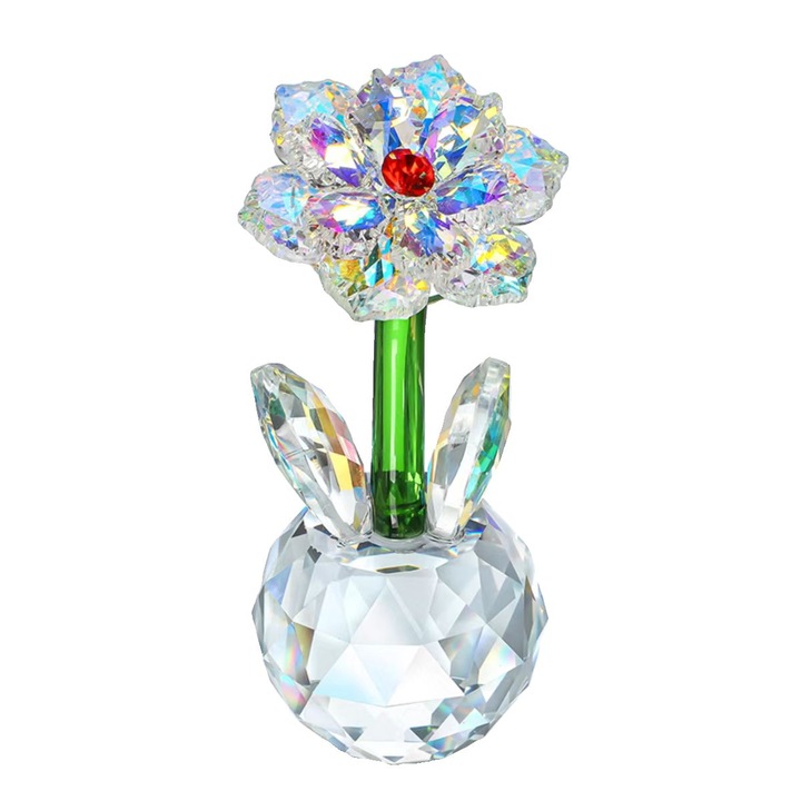 Írizáló kristály virágdísz 10 × 4,7 cm