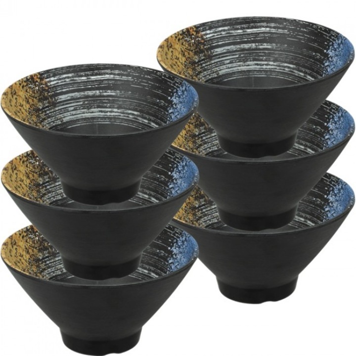 Set 6 boluri din melamina pentru ramen Raki Okimi 17, 8xh9cm