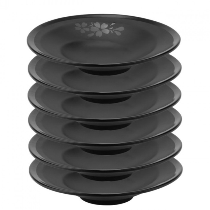Set 6 farfurii RAKI SHIBUI melamina adanca 23cm