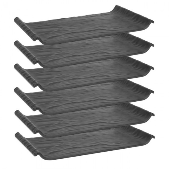 Set 6 platouri dreptunghiulare melamina SHIBUI 41x23xh3, 5cm