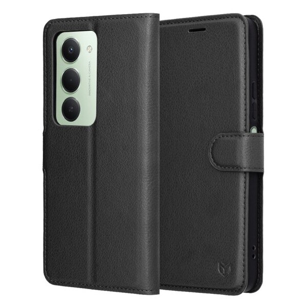 Husa Upzz® Leather Folio Compatibila cu Xiaomi Redmi 15 4G / Redmi 15 5G, Magnet, Suport Card - Black