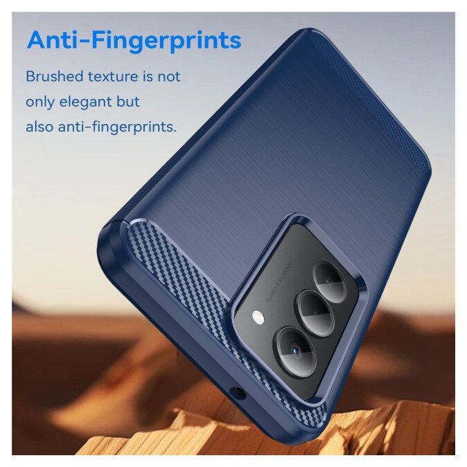 Husa Spate Upzz® Carbon Pro, Compatibila Cu Xiaomi Redmi 15 4G / 5G, Protectie Perfecta, Silicon, Blue