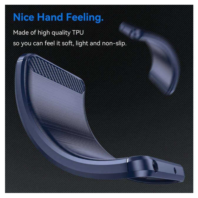 Husa Spate Upzz® Carbon Pro, Compatibila Cu Xiaomi Redmi 15 4G / 5G, Protectie Perfecta, Silicon, Blue