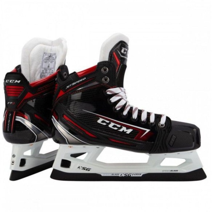 CCM, RocketFrame kompozit kapus hokikorcsolya, SB XSG gyorscserélős tartóval és SB XSG1 +2mm pengével, JetSpeed FT2, Fekete/piros, 40.5 EU