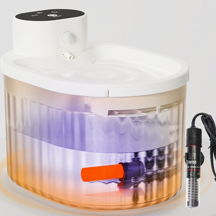EETPUNT FB008 Pro kisállat itató macskáknak és kutyáknak, állandó hőmérsékletű fűtés, 5200mAh akkumulátor, UVC sterilizálás, 5 rétegű szűrés, időzített vízadagolás, USB töltés