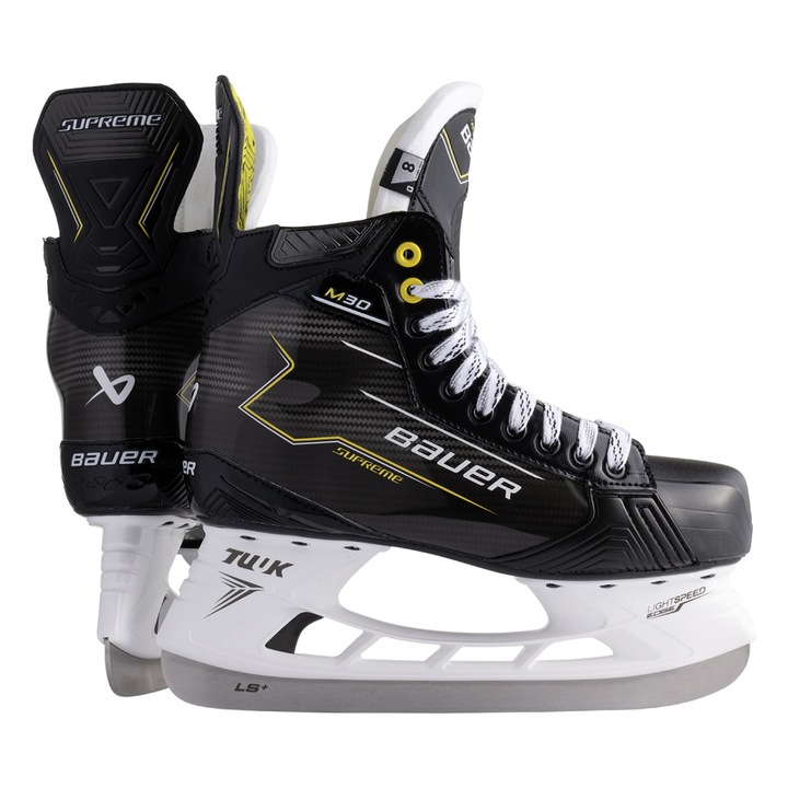 Patine Hochei Bauer Supreme M30 INT, fixe, negru, marimea 5, pentru copii, nivel intermediar