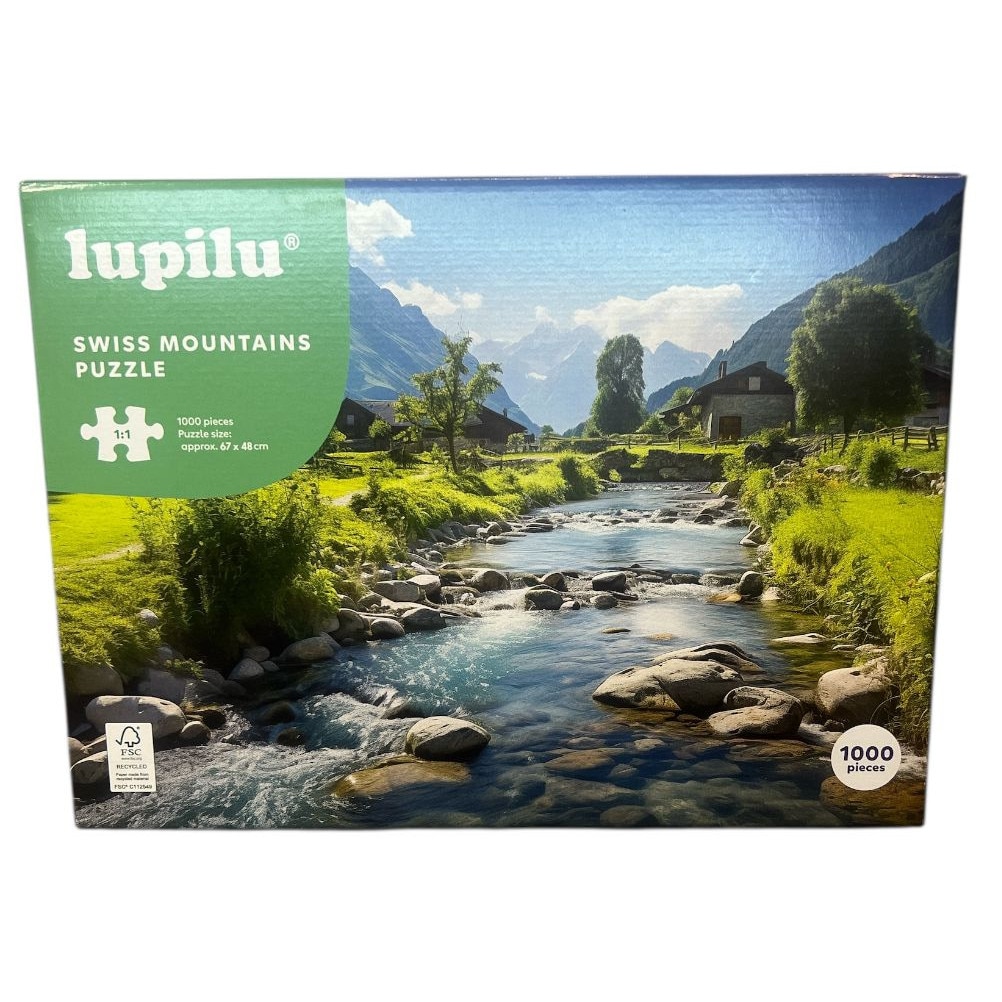 Puzzle 1000 Piese Lupilu, 67x48 cm, Piese Rigide, Muntii Elvetiei