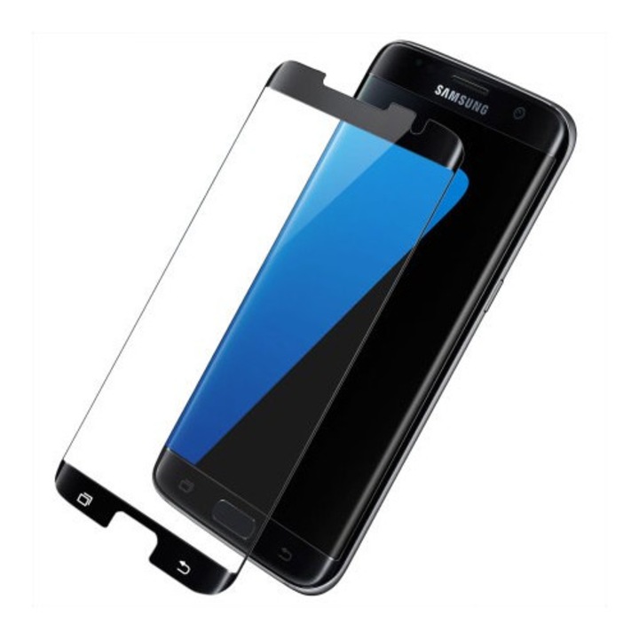 Fólia Galaxy S7-hez, Tim, Edzett üveg, Fekete