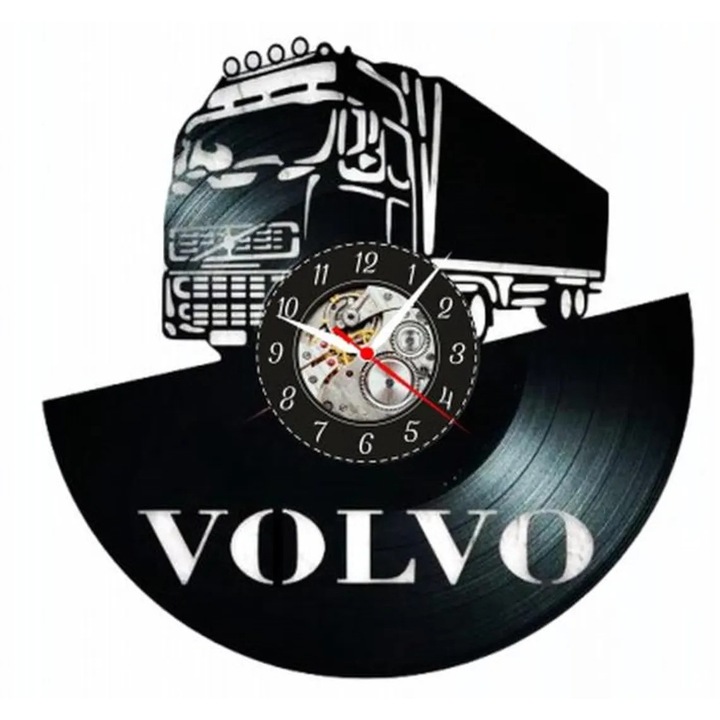 Ръчно изработен часовник Volvo - Тематика Камиони, Ретро Декорация за Гараж / Автосервиз