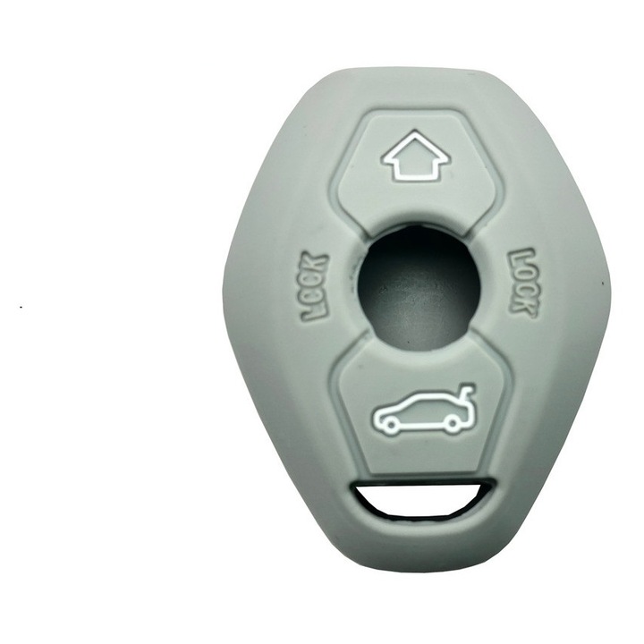 Husa Silicon Gri compatibila cu Cheia BMW E46/E39/E83/E81/E60/E61/E85/E86/E53, iNGENIO