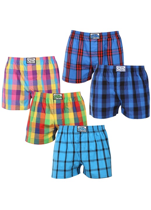 Set 5 boxeri barbati, Styx, multicolori, elastic clasic