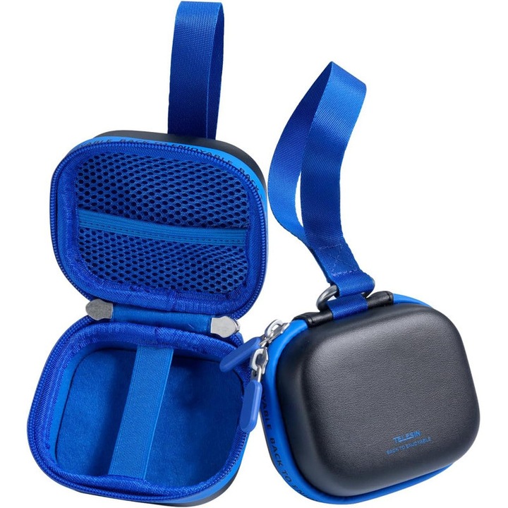 Geanta de Transport Portabila Mini TELESIN DisAdv pentru Camere HERO/Ace Pro/DJI OSMO/360, Geanta de Calatorie cu Coaja Rigida Impermeabila, pentru Accesorii Camere de Actiune, Negru